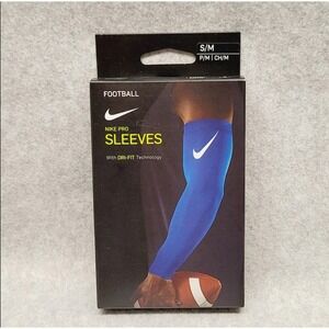 Nike Pro Dri Fit 3.0 Compression Unisex Football 2 Arm Sleeves Size S/M Blue